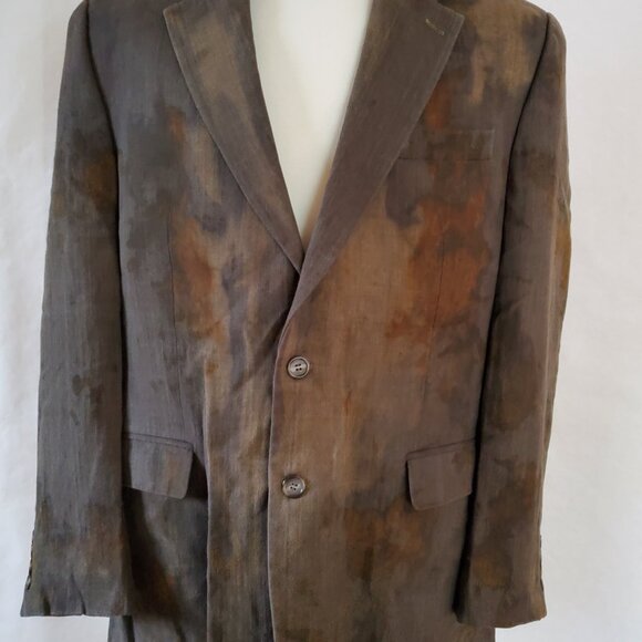 Ralph Lauren tie dyed camo Suit coat blazer jacket L XL tan gray brown black 44 - Picture 7 of 13